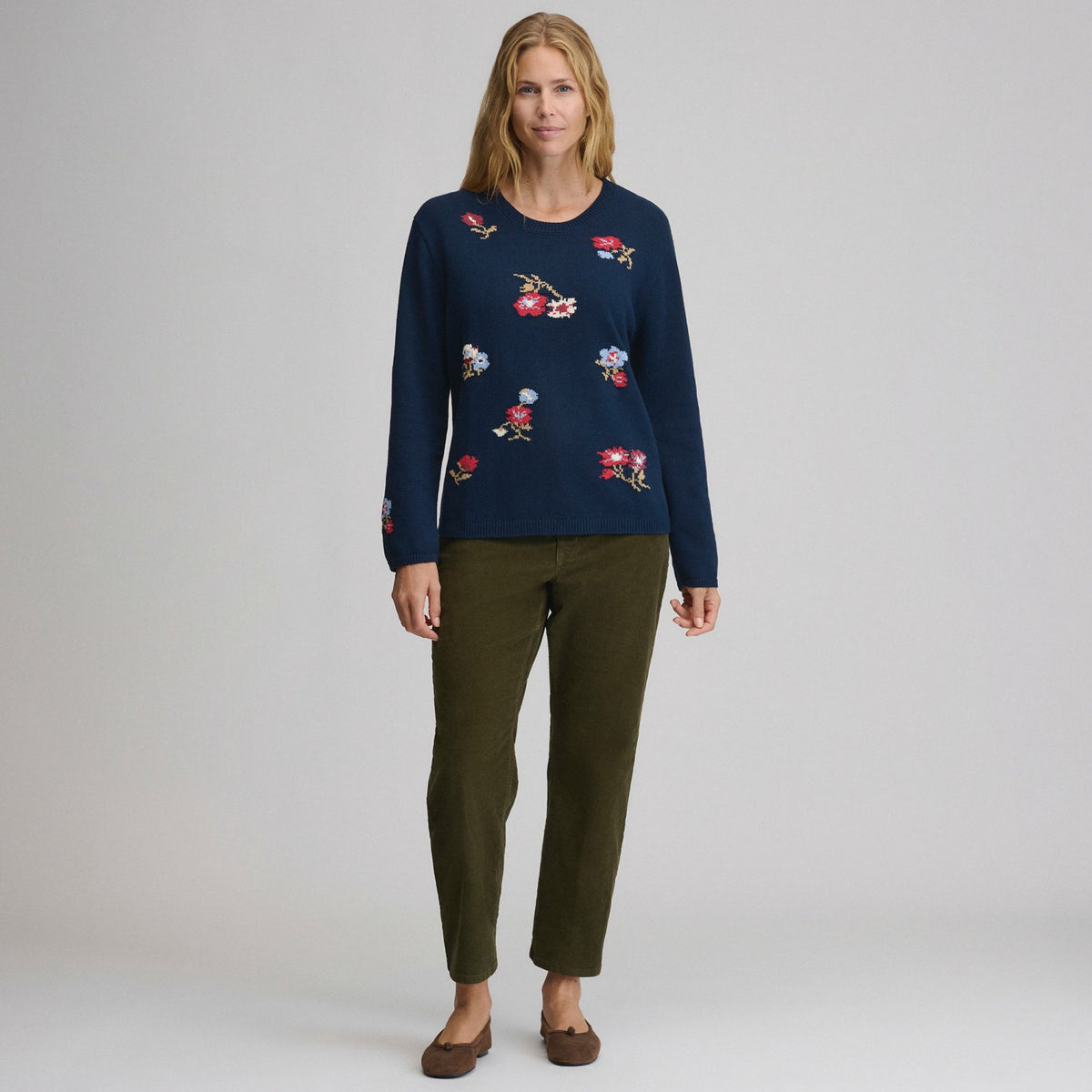 Eddie Bauer Women's Floral Crewneck Sweater