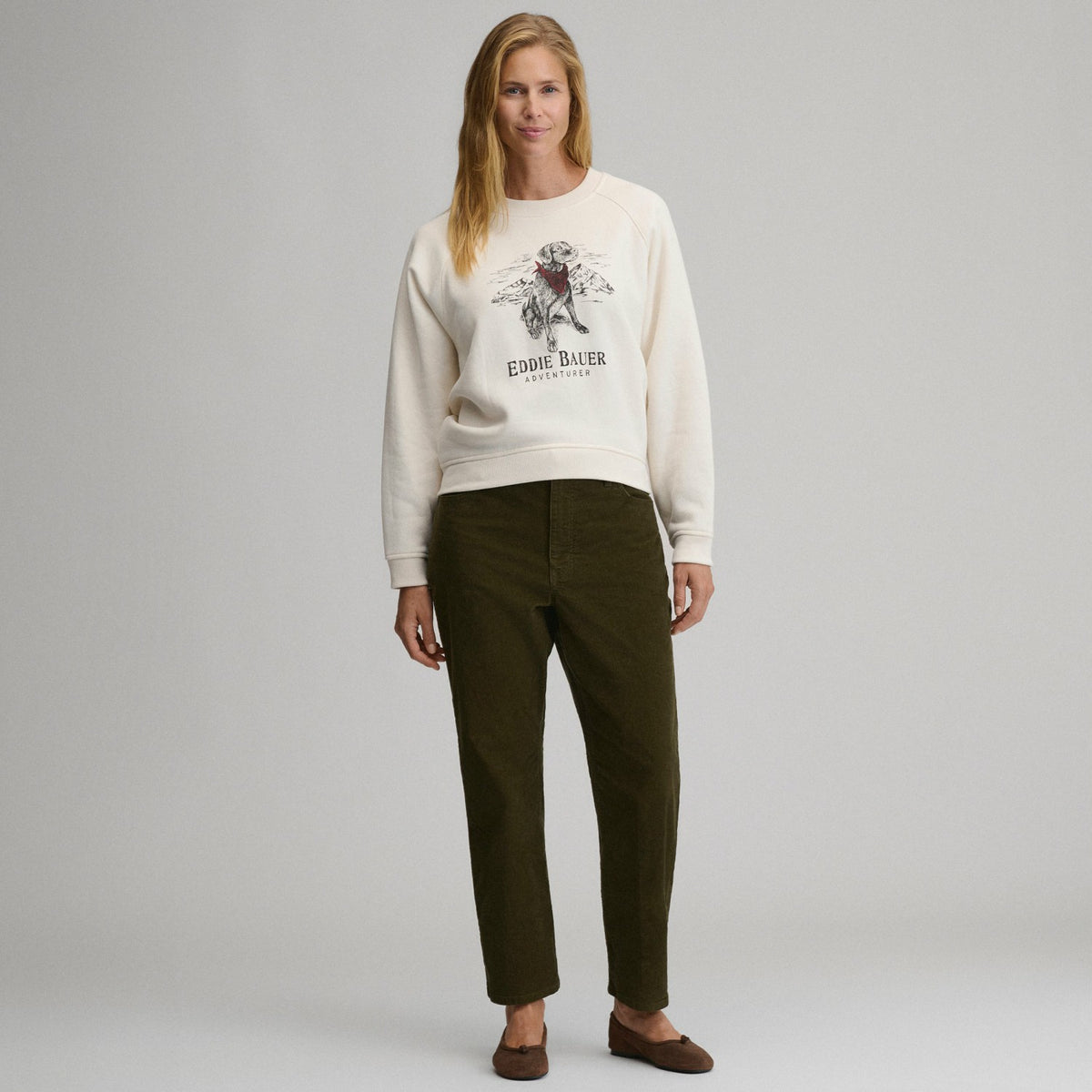 Eddie Bauer Women's The Vintage Soft Crew - Dog