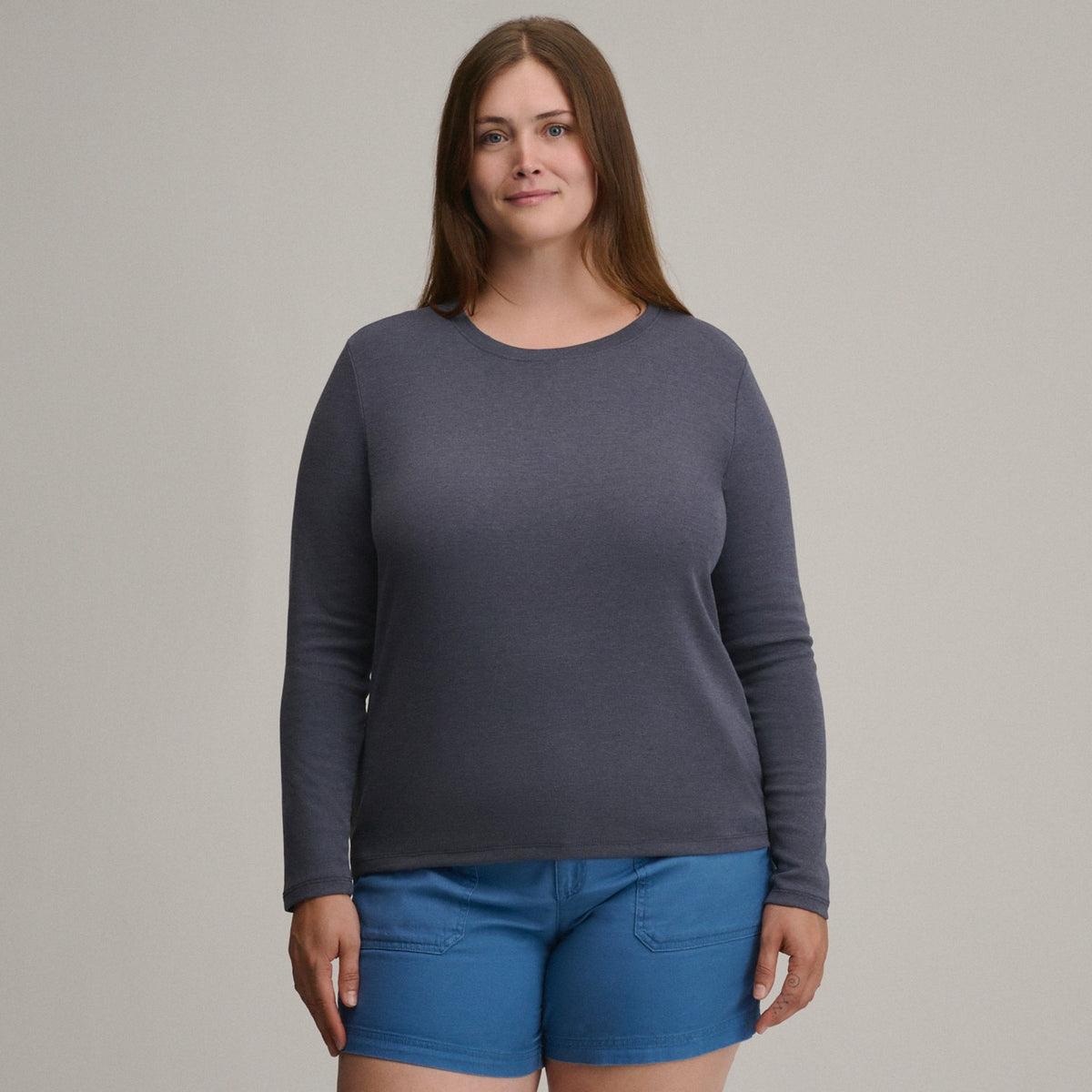 Eddie Bauer Women's LS Favorite Crew - Solid