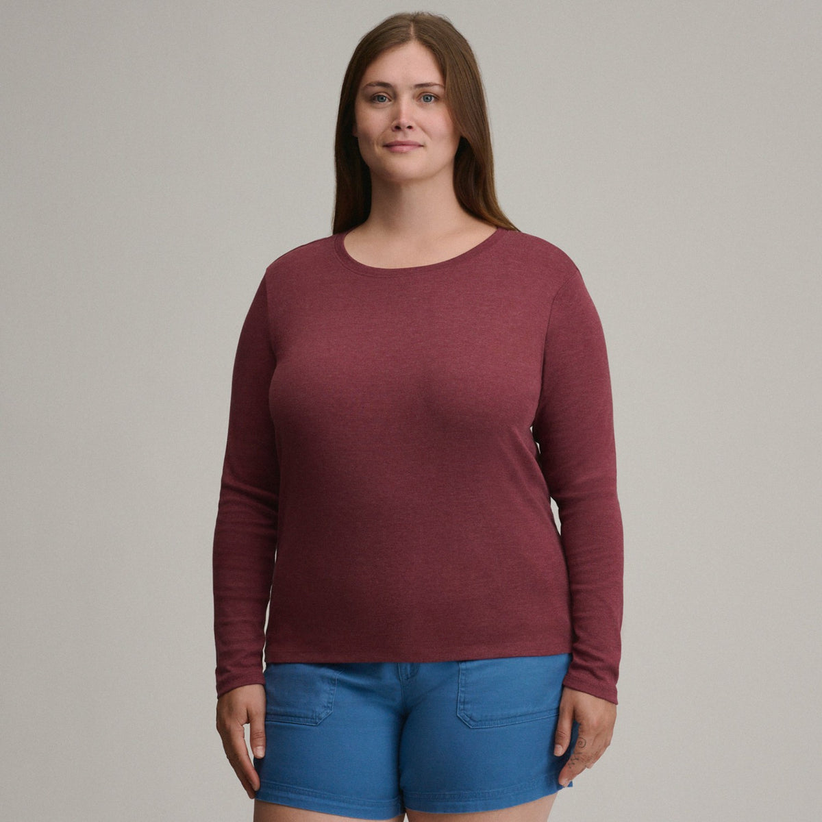 Eddie Bauer Women's LS Favorite Crew - Solid