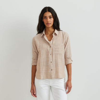 Eddie Bauer Women's Woven Cotton Slub LS