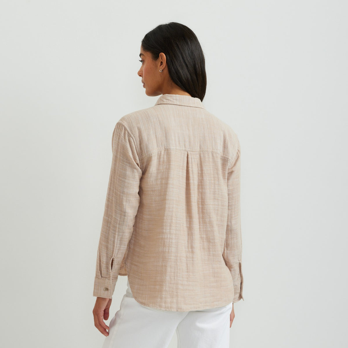 Eddie Bauer Women's Woven Cotton Slub LS