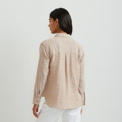 Eddie Bauer Women's Woven Cotton Slub LS