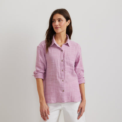 Eddie Bauer Women's Woven Cotton Slub LS