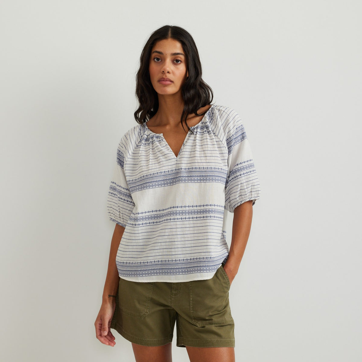 Eddie Bauer Women's Dobby Stripe SS Shirt