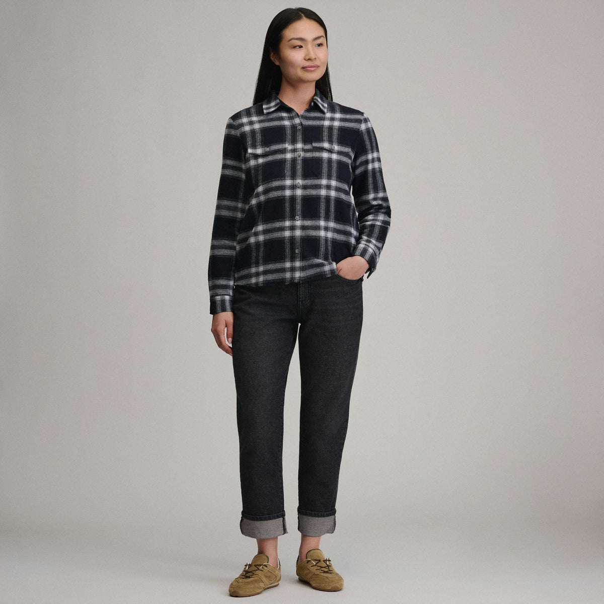 Eddie Bauer Women's Long-Sleeve Heritage Soft Classic Flannel Shirt