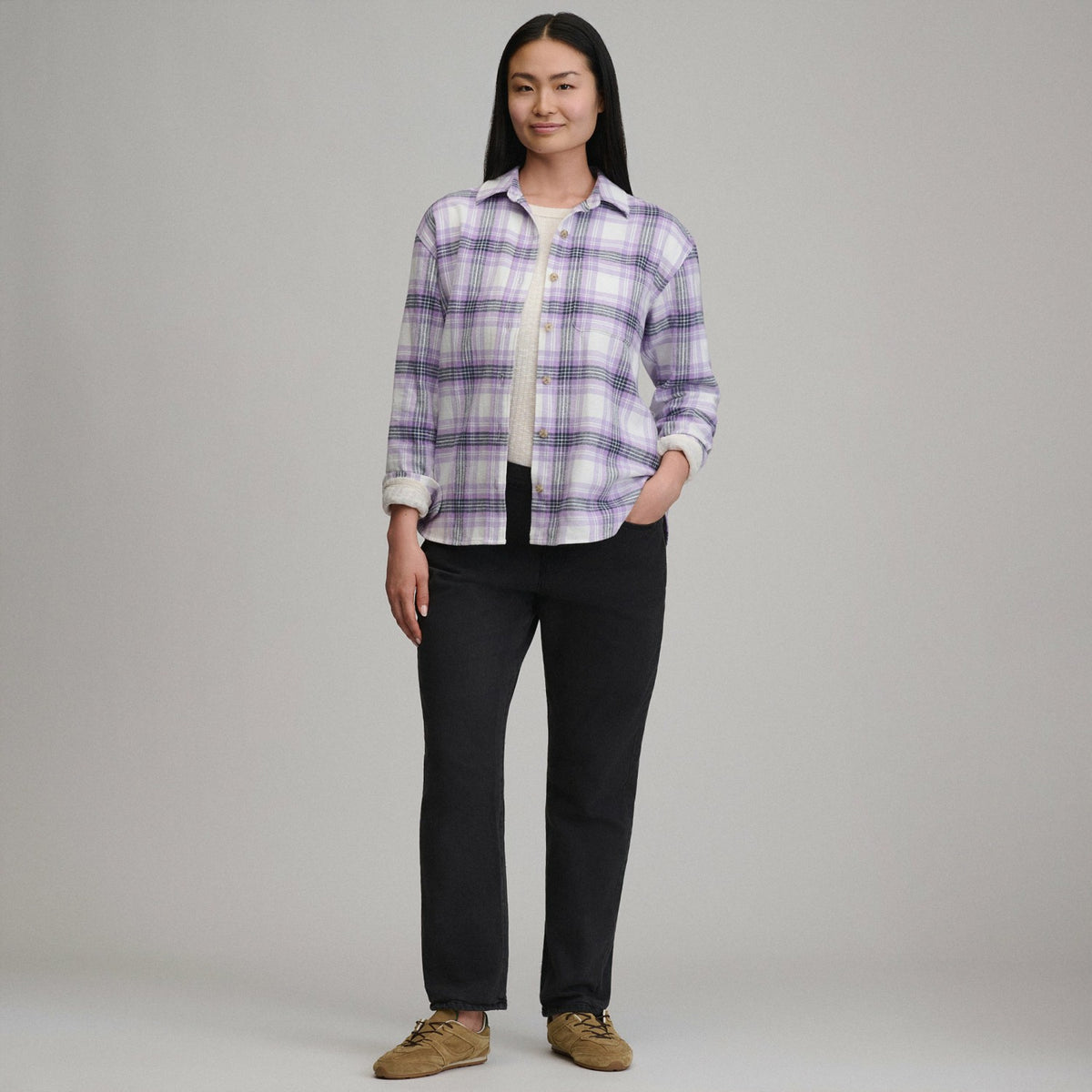 Eddie Bauer Women's Long-Sleeve Heritage Soft Boyfriend Flannel Shirt