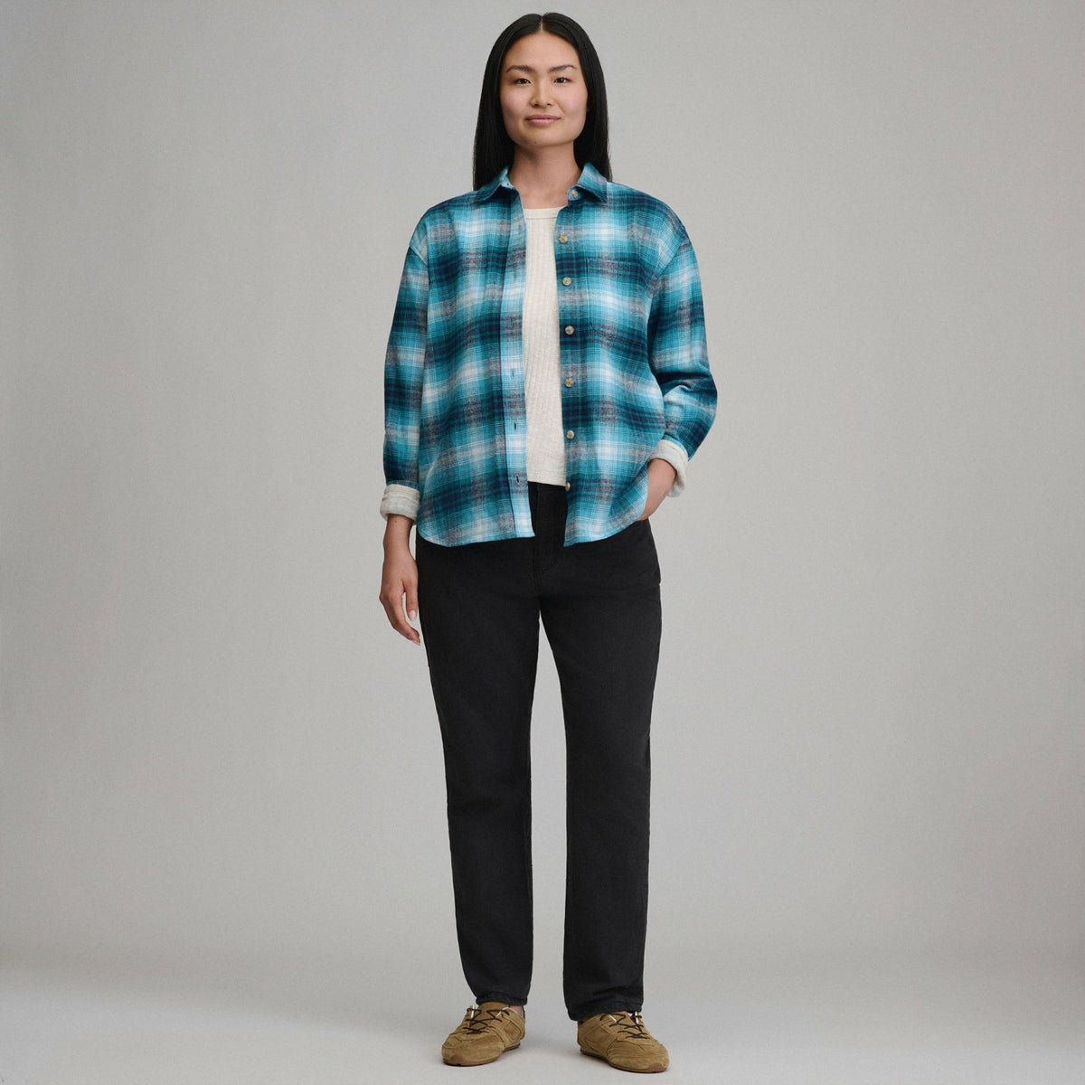 Eddie Bauer Women's Long-Sleeve Heritage Soft Boyfriend Flannel Shirt