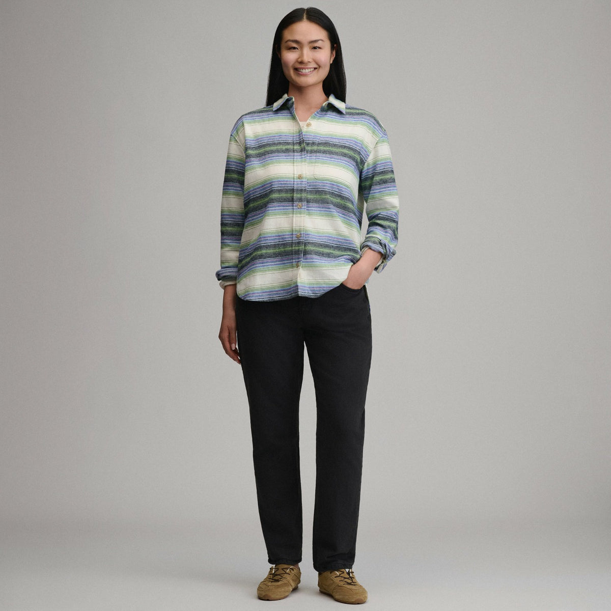 Eddie Bauer Women's Long-Sleeve Heritage Soft Boyfriend Flannel Shirt
