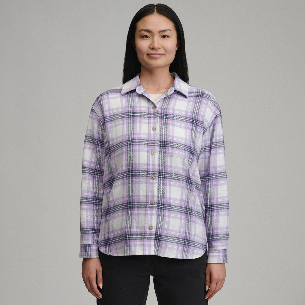 Eddie Bauer Women's Long-Sleeve Heritage Soft Boyfriend Flannel Shirt