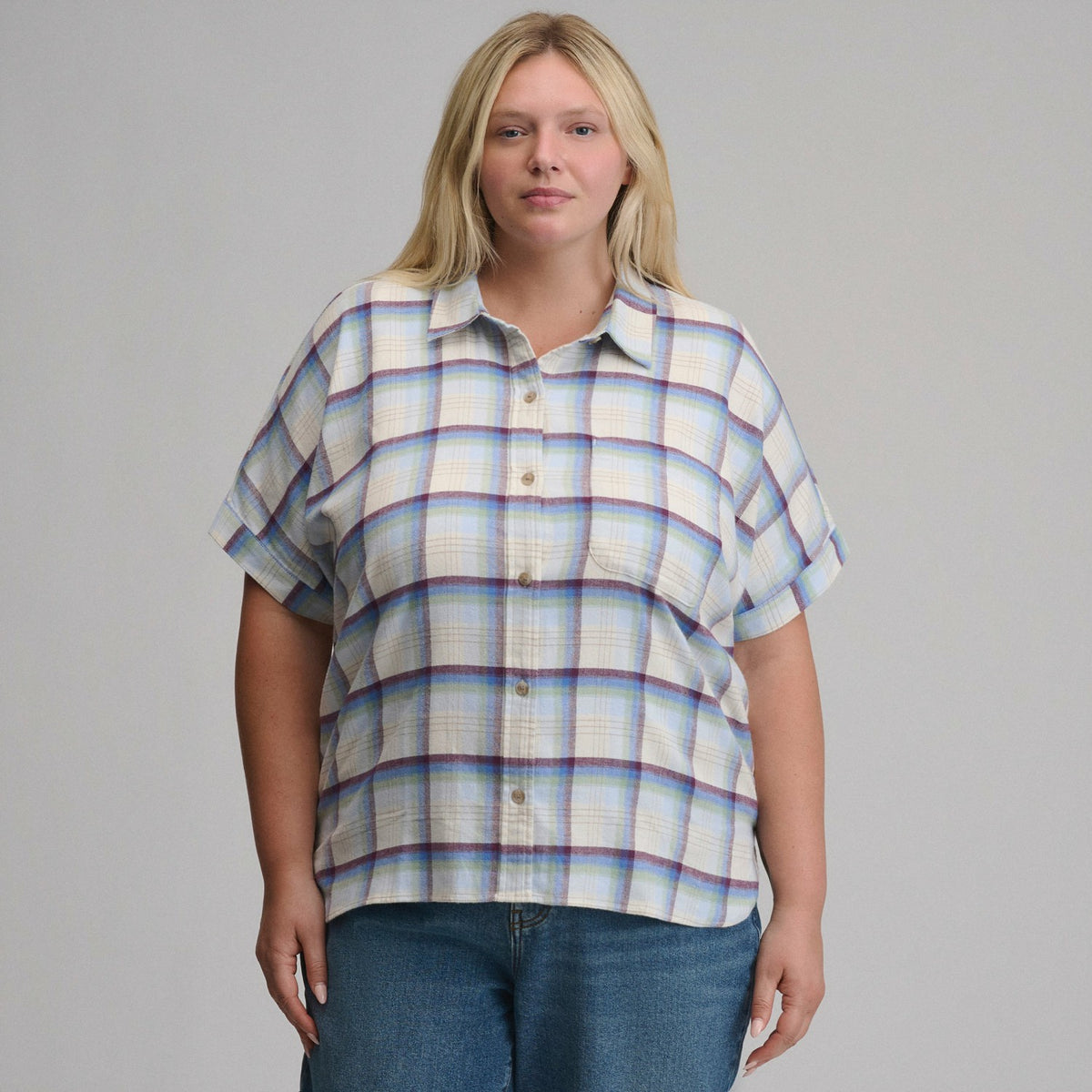 Eddie Bauer Women's W Field Flex Flannel Short-Sleeve Shirt