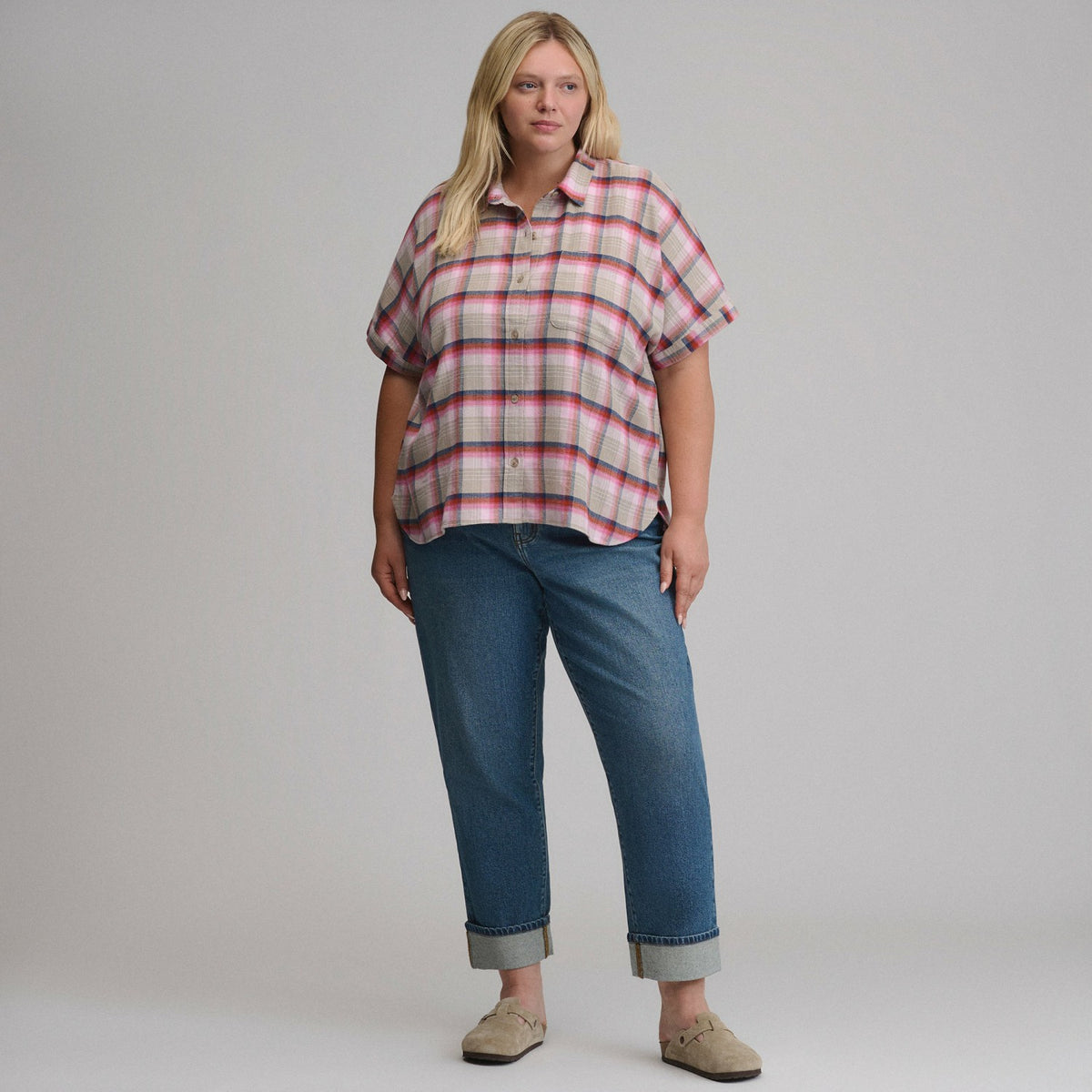 Eddie Bauer Women's W Field Flex Flannel Short-Sleeve Shirt