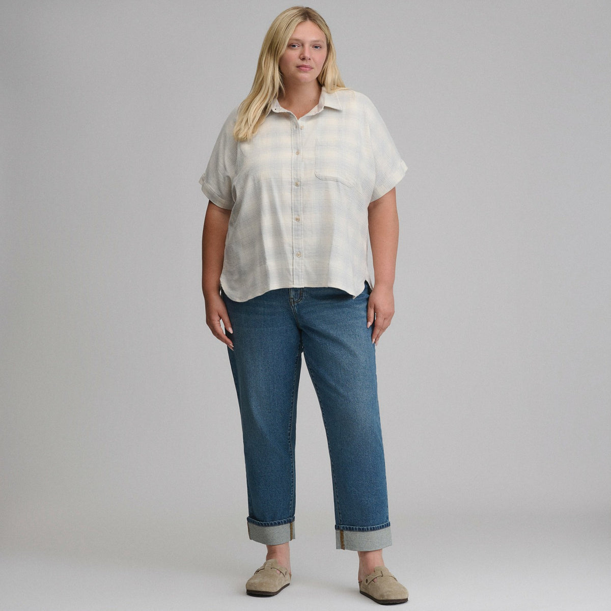 Eddie Bauer Women's W Field Flex Flannel Short-Sleeve Shirt