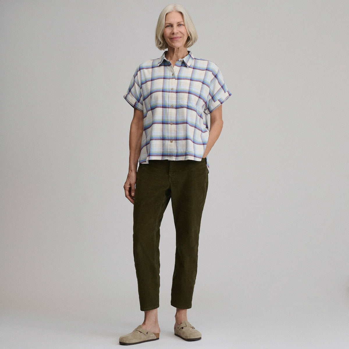 Eddie Bauer Women's W Field Flex Flannel Short-Sleeve Shirt