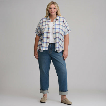 Eddie Bauer Women's W Field Flex Flannel Short-Sleeve Shirt