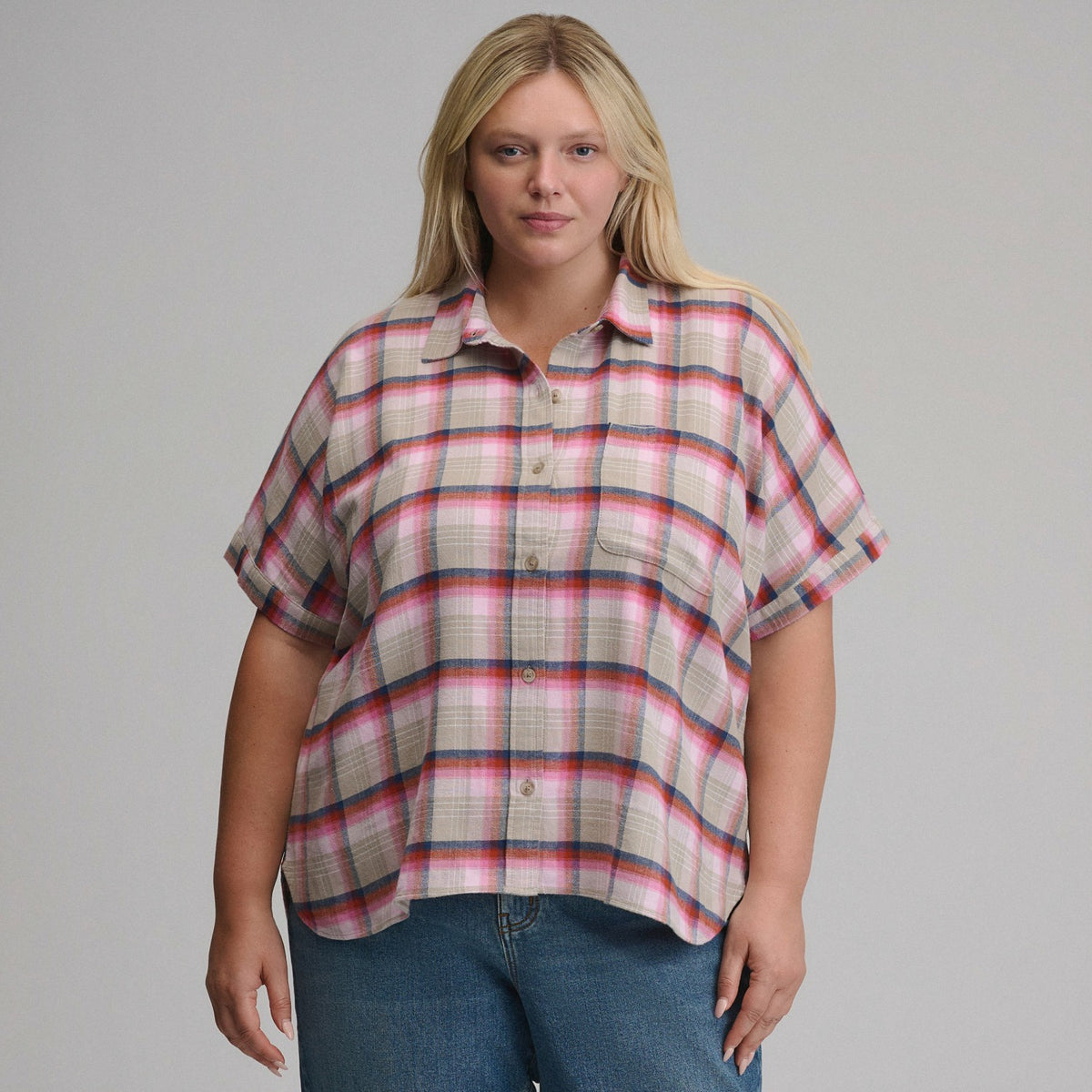 Eddie Bauer Women's W Field Flex Flannel Short-Sleeve Shirt