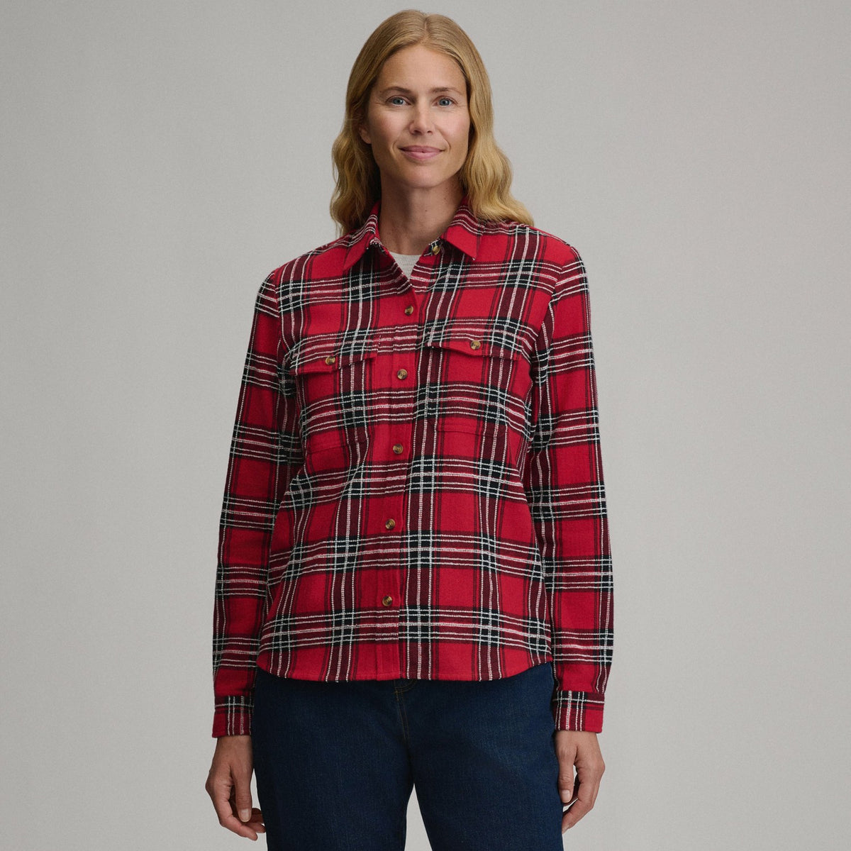 Eddie Bauer Women's Long-Sleeve Heritage Soft Classic Novelty Flannel Shirt
