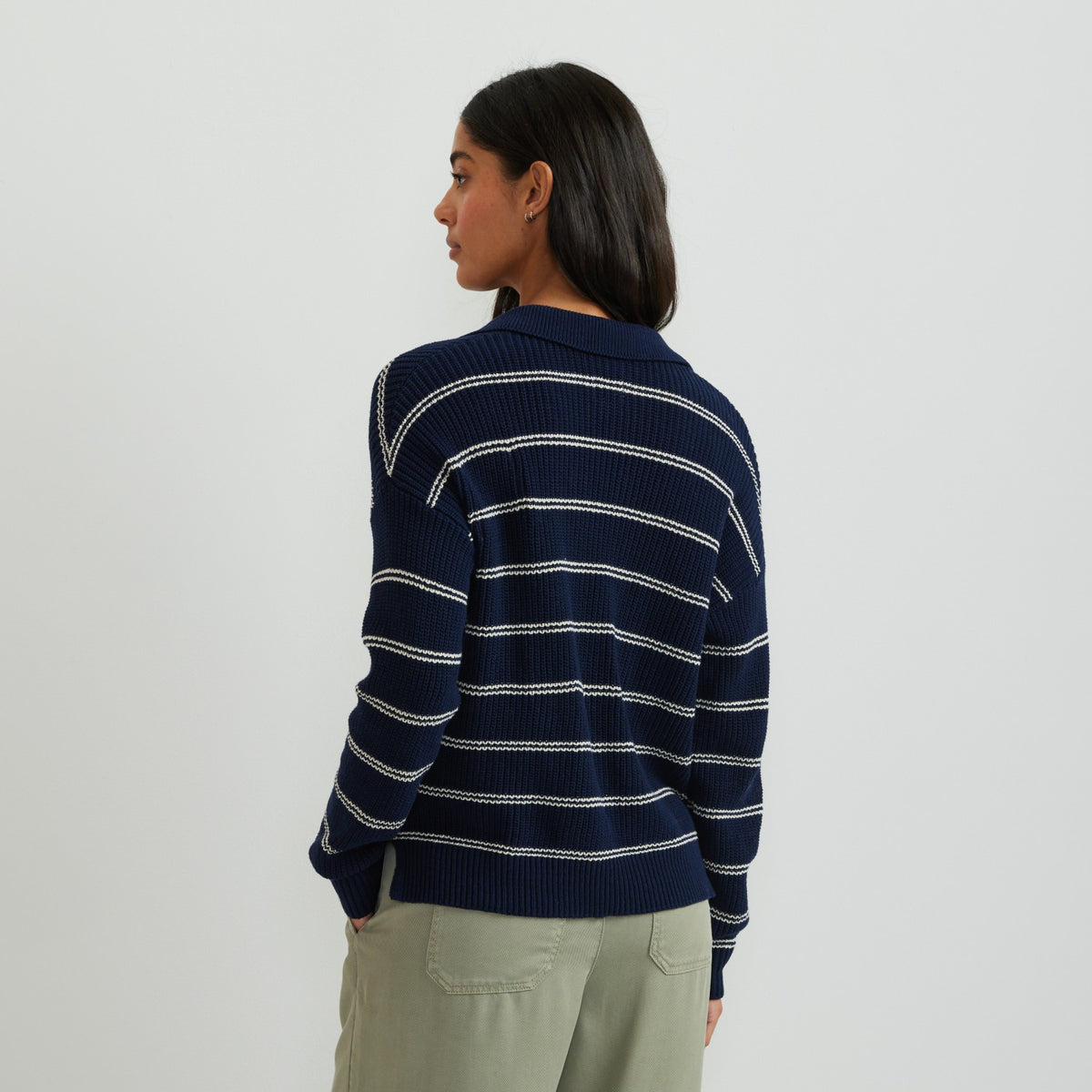 Eddie Bauer Women's Johnny Collar Stripe Sweater