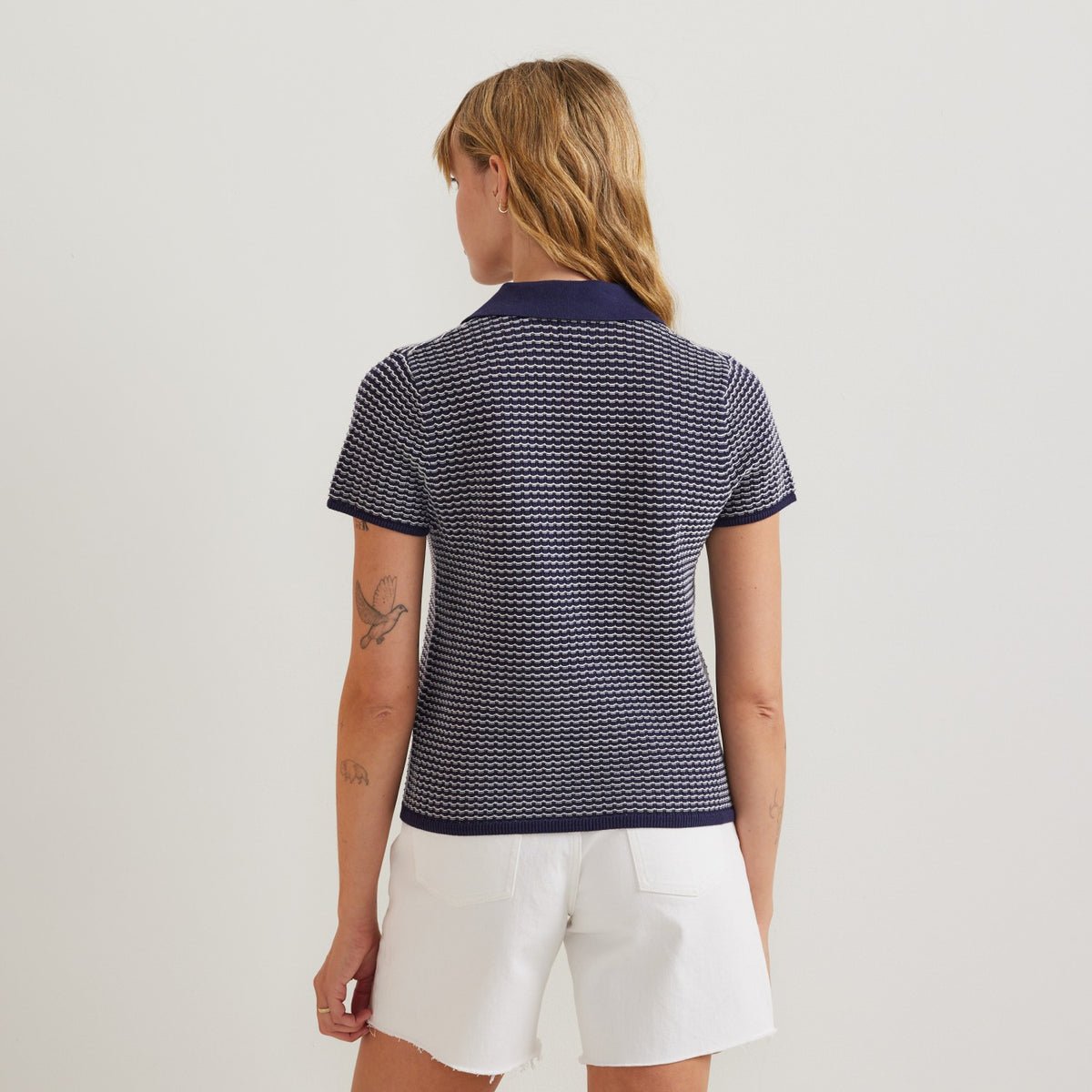 Eddie Bauer Women's Textured Microstripe SS Sweate