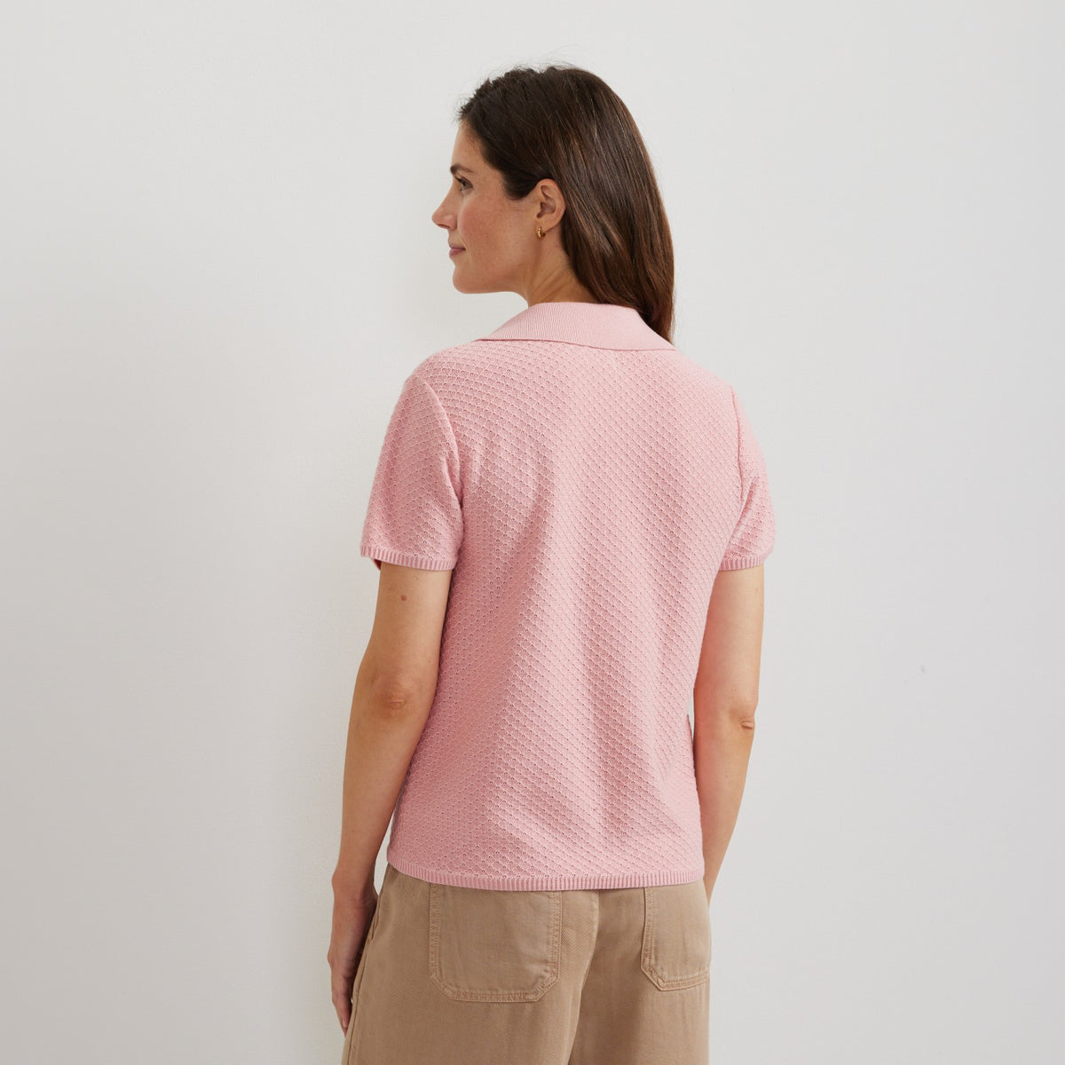 Eddie Bauer Women's Diamond Stitch SS Sweater Po