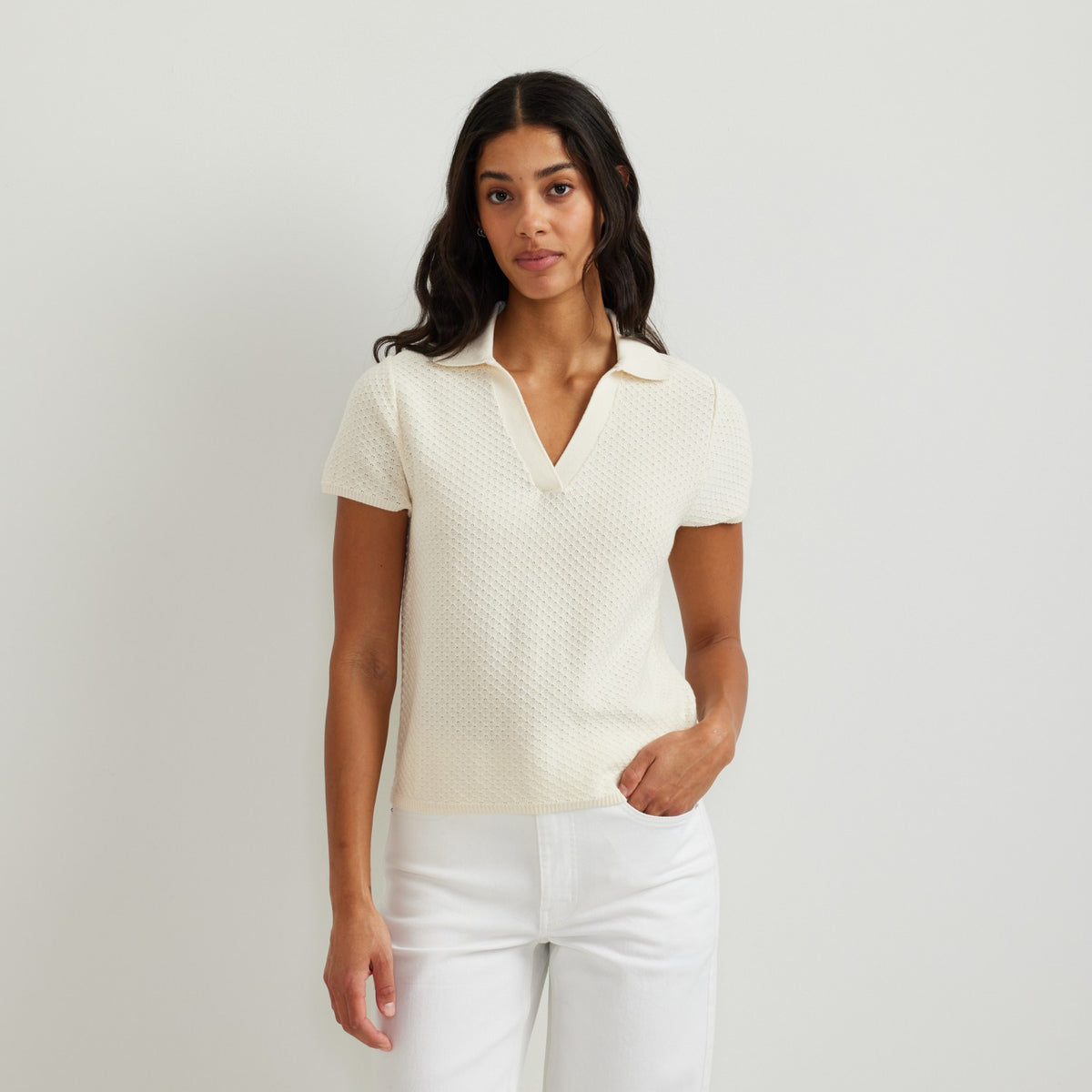 Eddie Bauer Women's Diamond Stitch SS Sweater Po