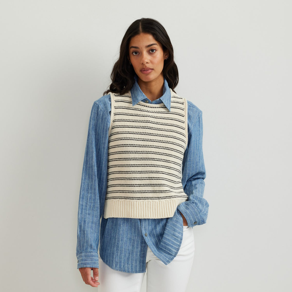 Eddie Bauer Women's Striped Sweater Tank