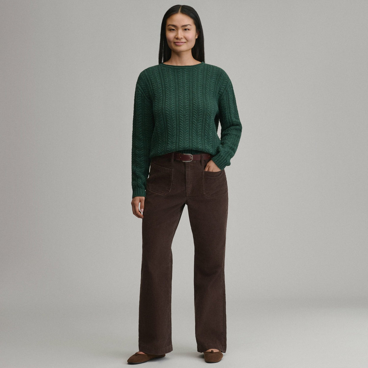 Eddie Bauer Women's Cotton Cable Crew Sweater