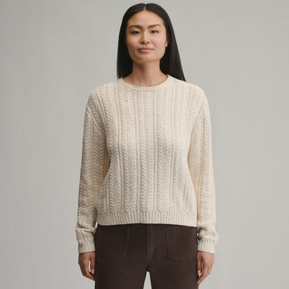 Eddie Bauer Women's Cotton Cable Crew Sweater