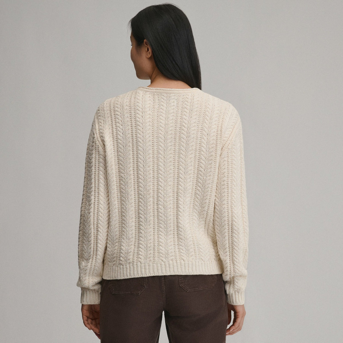Eddie Bauer Women's Cotton Cable Crew Sweater