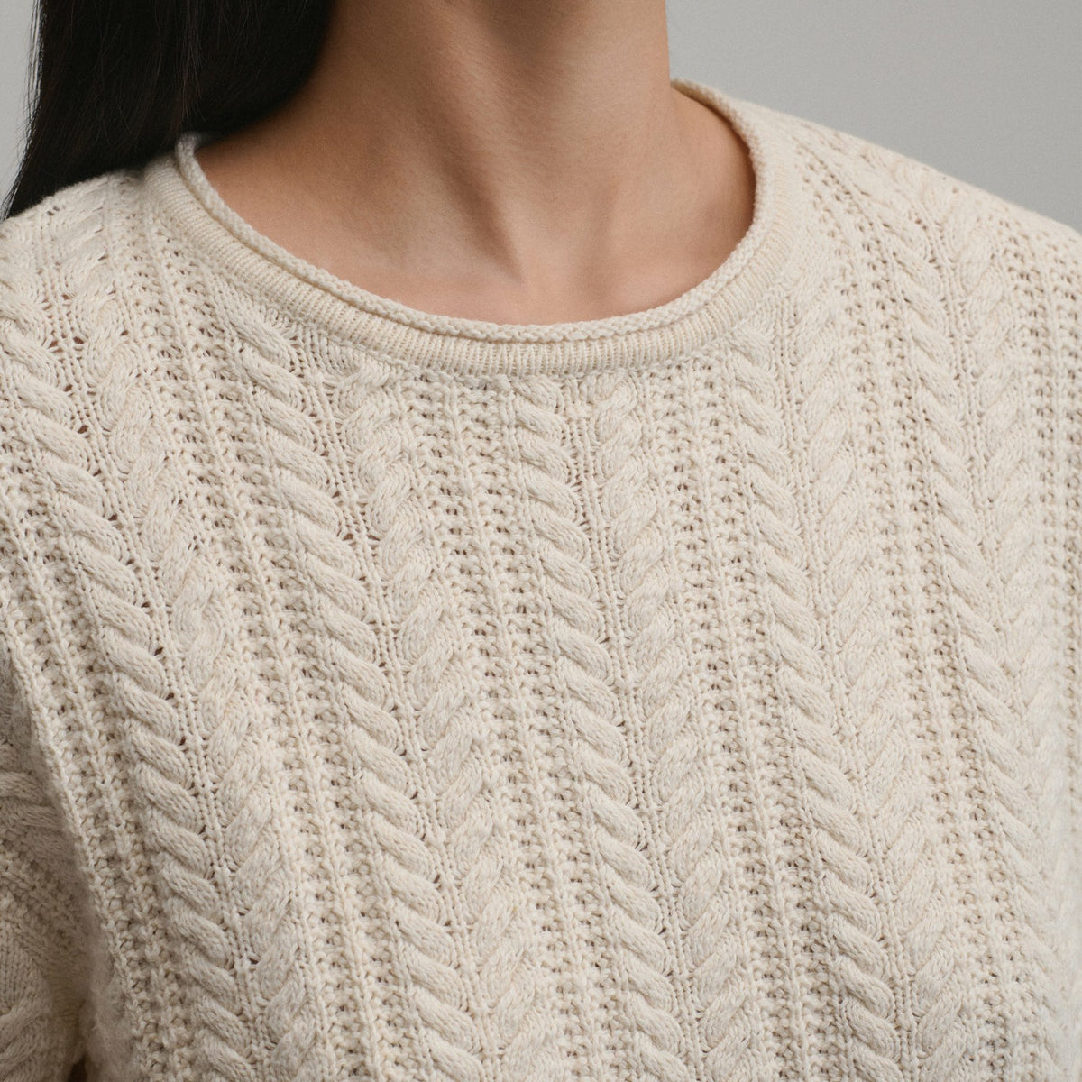 Eddie Bauer Women's Cotton Cable Crew Sweater