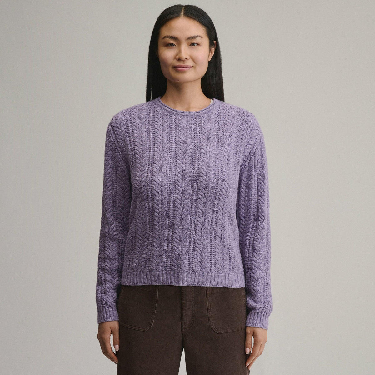 Eddie Bauer Women's Cotton Cable Crew Sweater