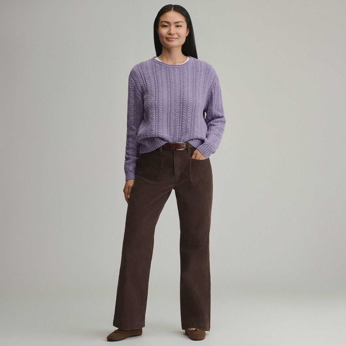 Eddie Bauer Women's Cotton Cable Crew Sweater