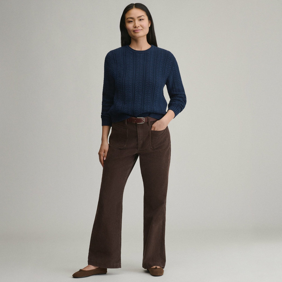 Eddie Bauer Women's Cotton Cable Crew Sweater