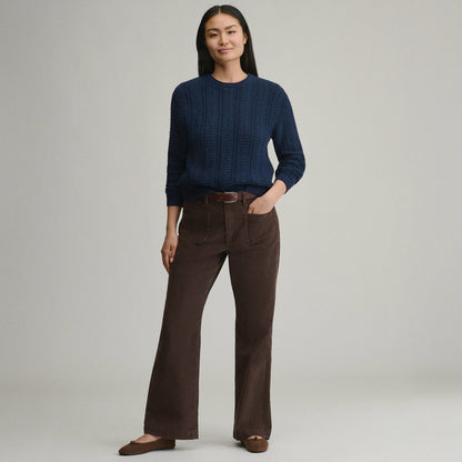 Eddie Bauer Women's Cotton Cable Crew Sweater