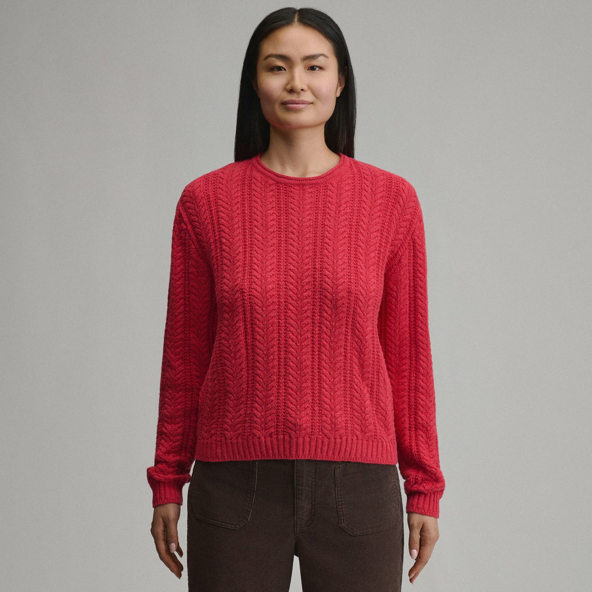 Eddie Bauer Women's Cotton Cable Crew Sweater