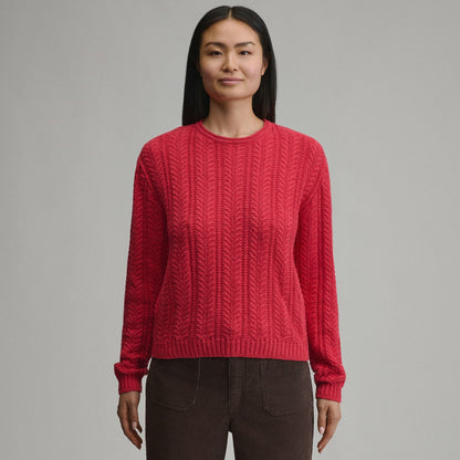 Eddie Bauer Women's Cotton Cable Crew Sweater