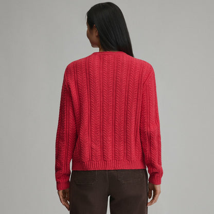 Eddie Bauer Women's Cotton Cable Crew Sweater