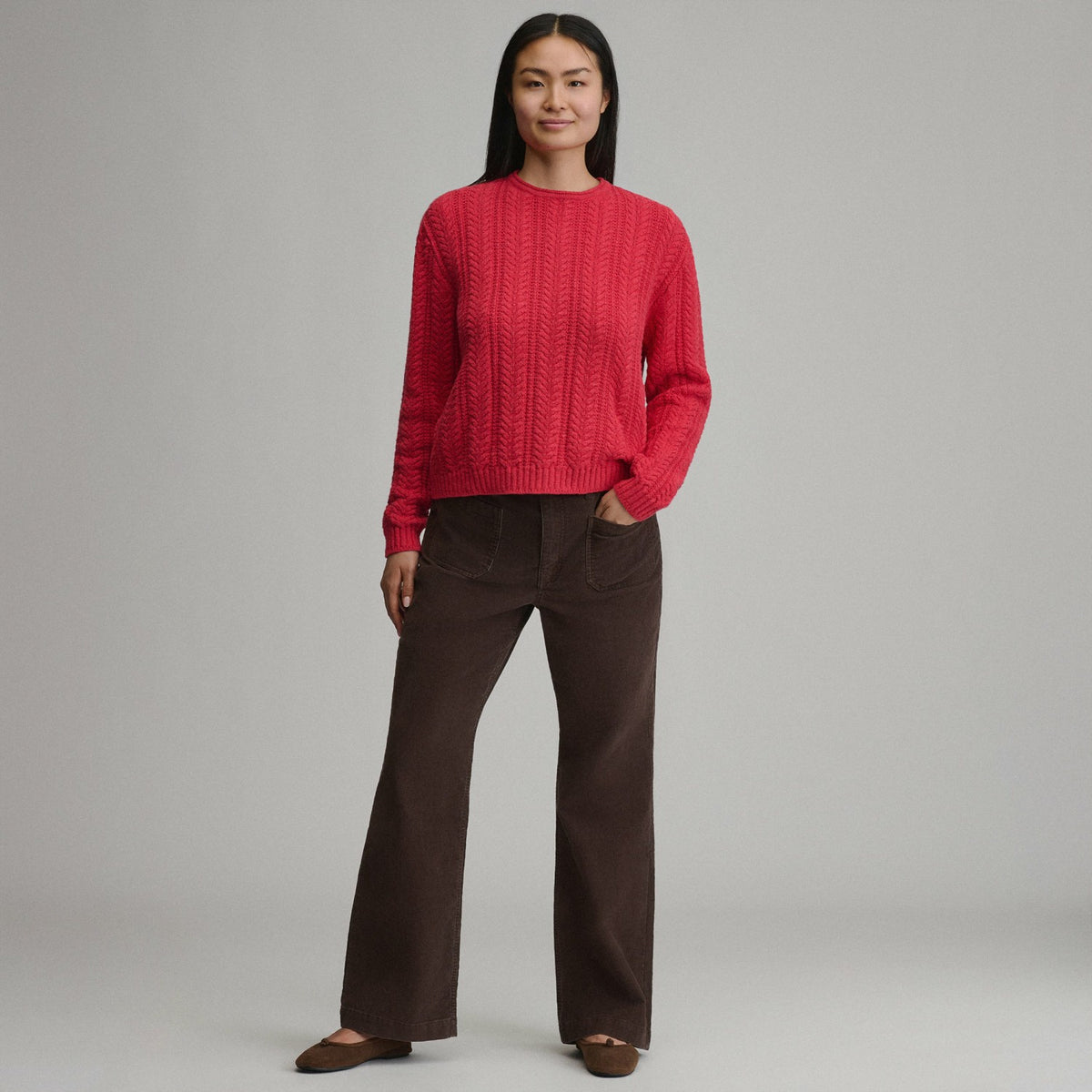 Eddie Bauer Women's Cotton Cable Crew Sweater
