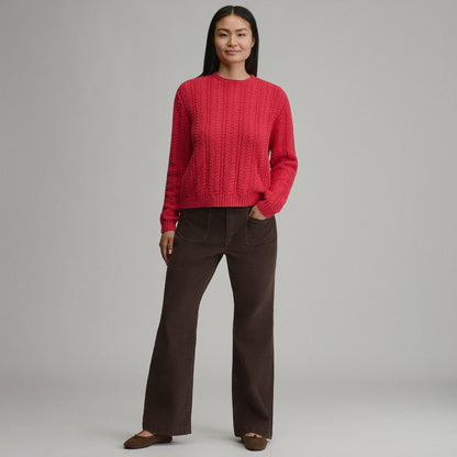 Eddie Bauer Women's Cotton Cable Crew Sweater