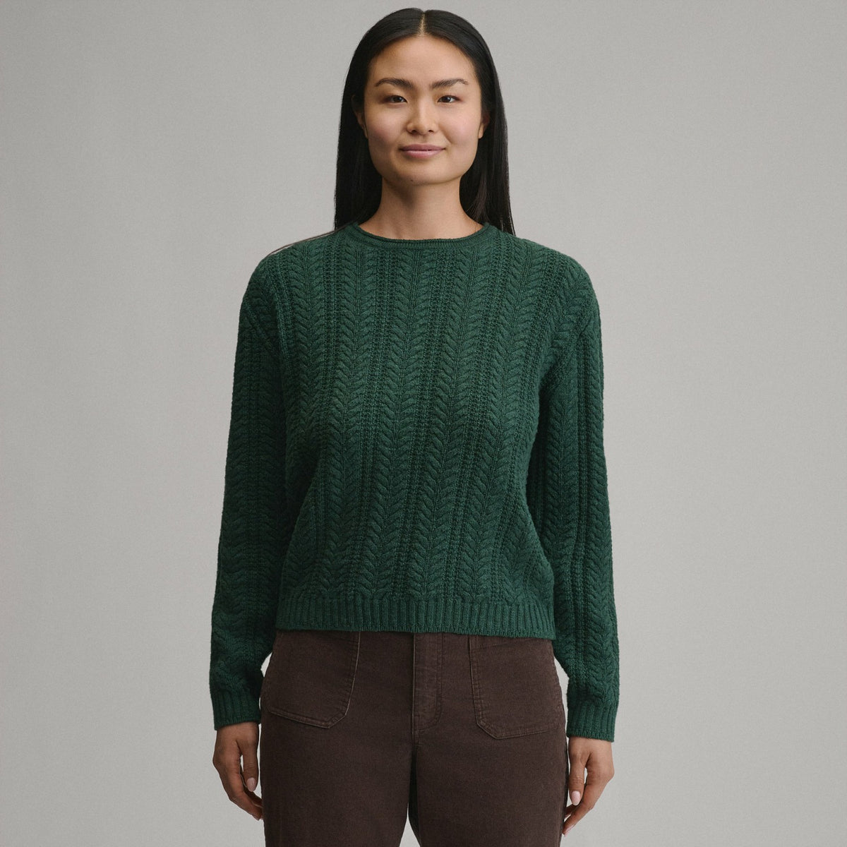 Eddie Bauer Women's Cotton Cable Crew Sweater