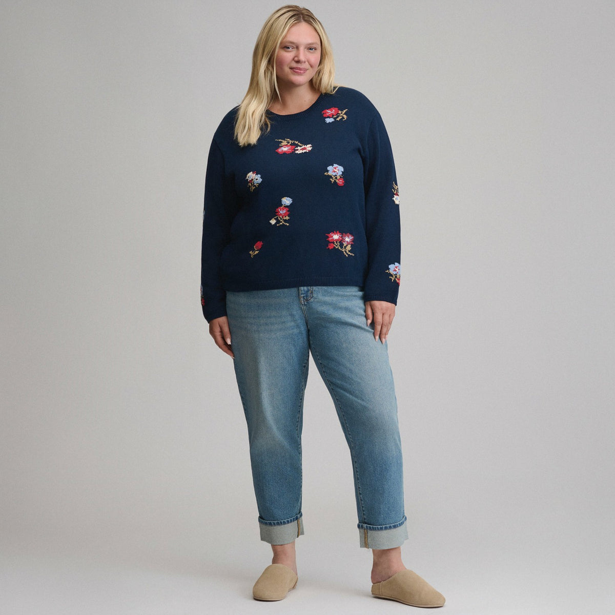 Eddie Bauer Women's Floral Crewneck Sweater
