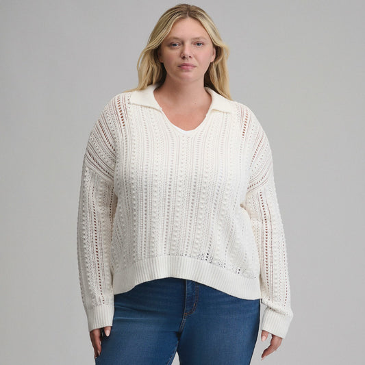 Eddie Bauer Women's Long-Sleeve Slub Johnny Collar Sweater