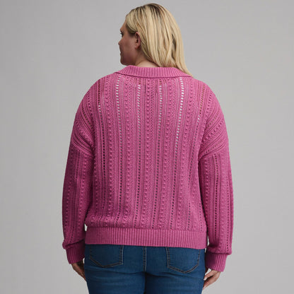 Eddie Bauer Women's Long-Sleeve Slub Johnny Collar Sweater