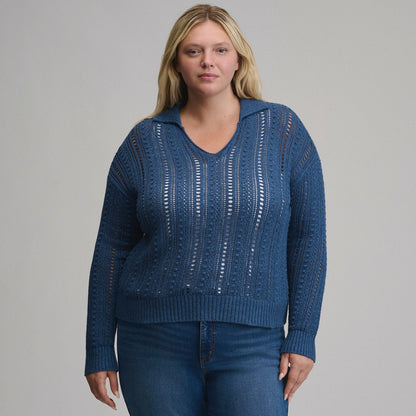 Eddie Bauer Women's Long-Sleeve Slub Johnny Collar Sweater