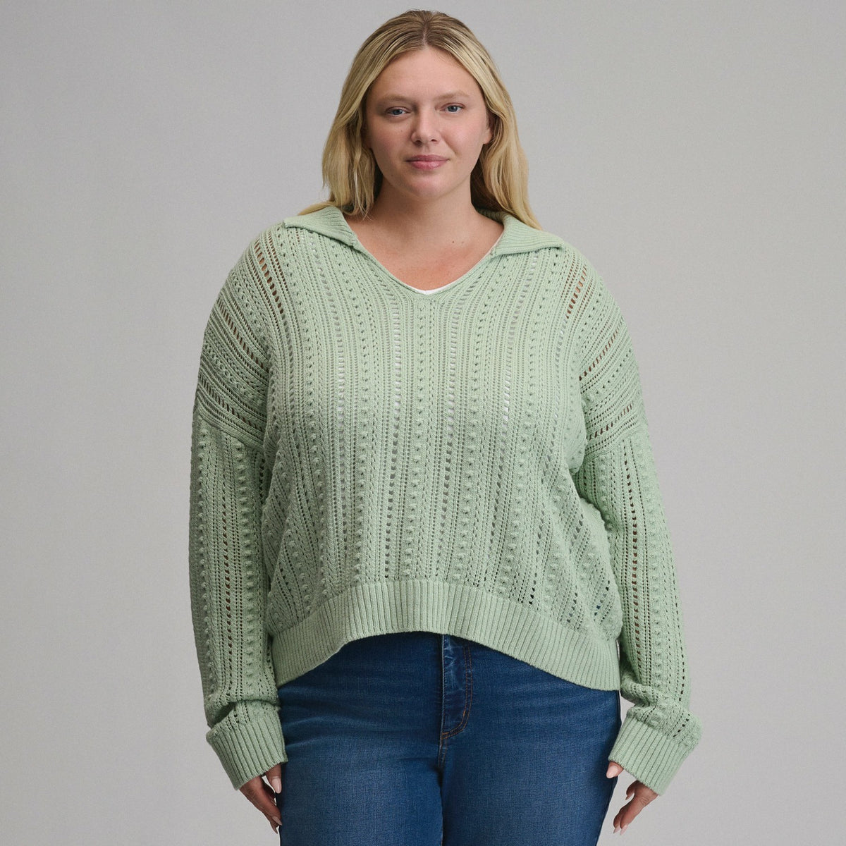 Eddie Bauer Women's Long-Sleeve Slub Johnny Collar Sweater
