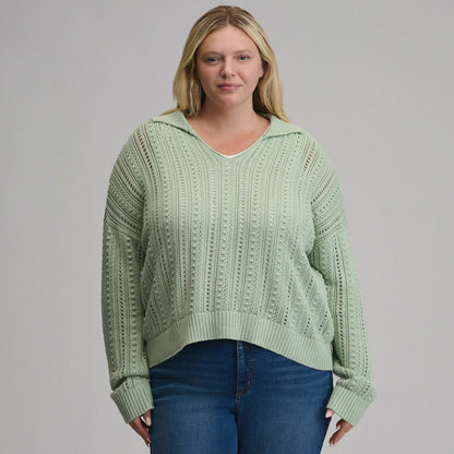 Eddie Bauer Women's Long-Sleeve Slub Johnny Collar Sweater