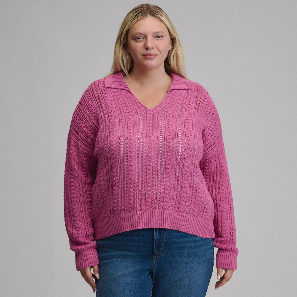 Eddie Bauer Women's Long-Sleeve Slub Johnny Collar Sweater