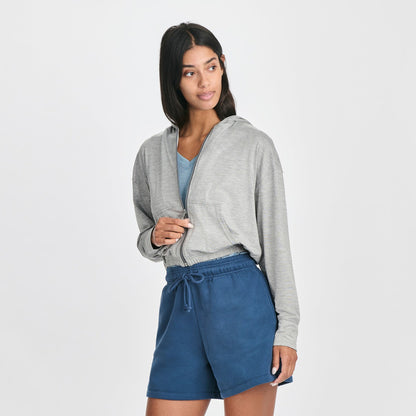 Eddie Bauer Women's Sightseer Knit Full-Zip Cropped Hoo