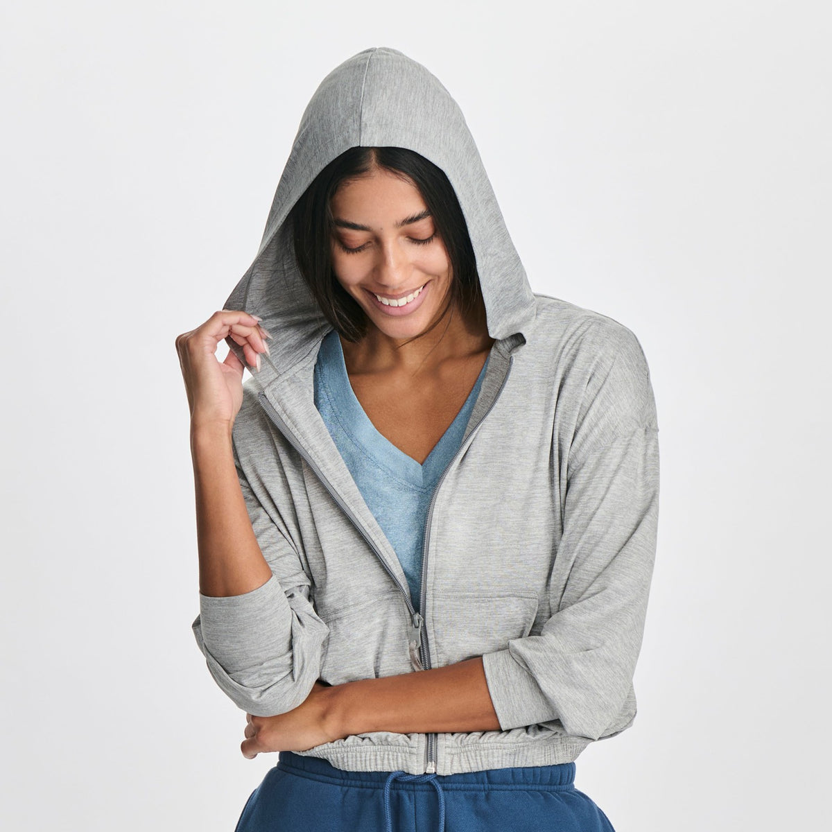 Eddie Bauer Women's Sightseer Knit Full-Zip Cropped Hoo