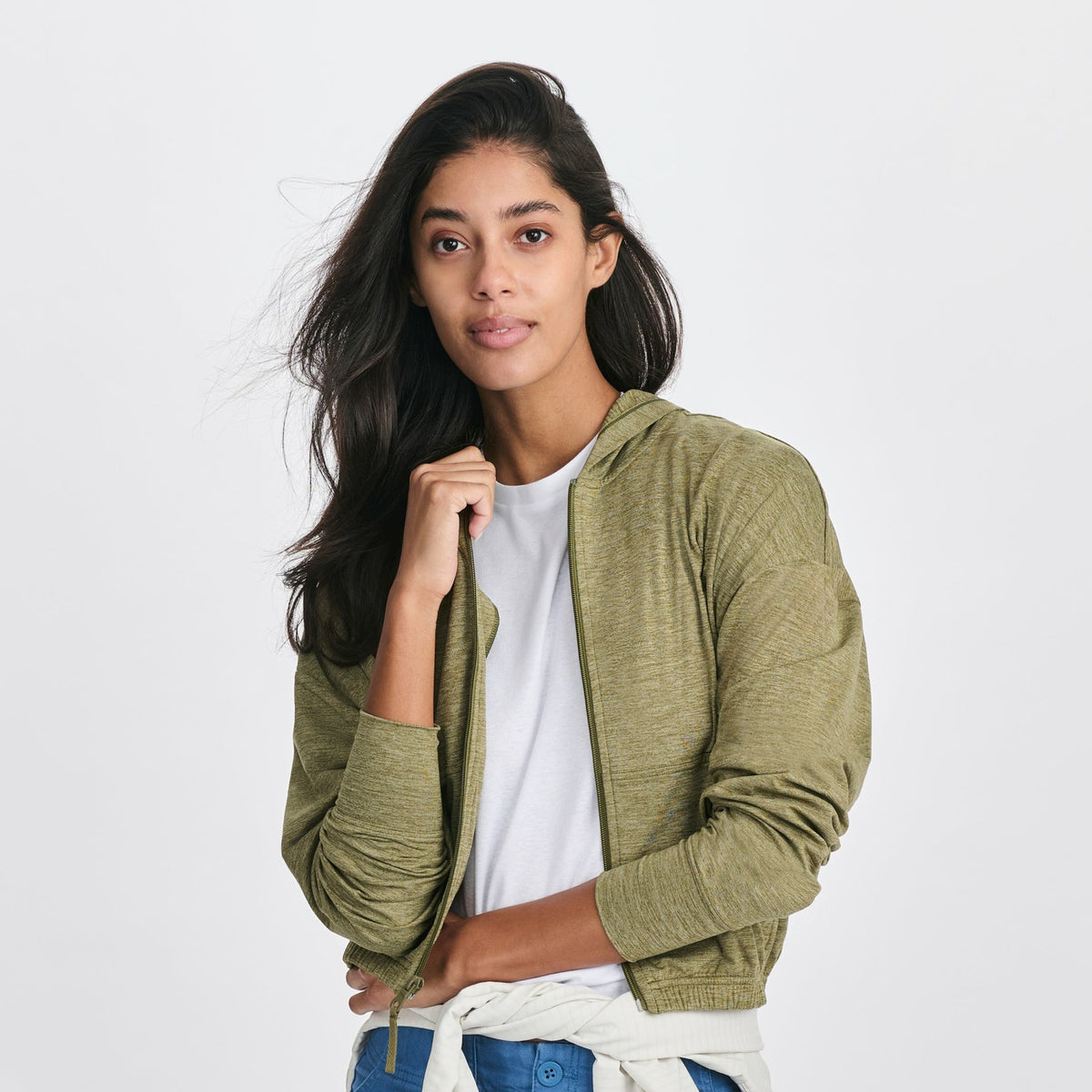 Eddie Bauer Women's Sightseer Knit Full-Zip Cropped Hoo